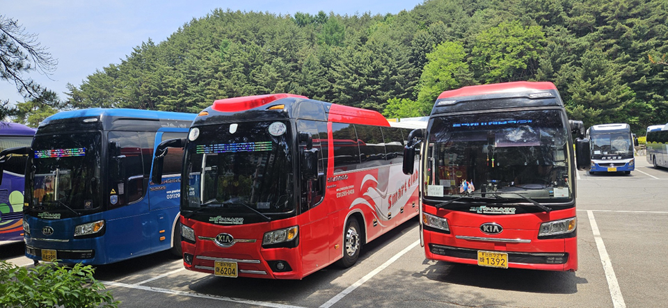 대학교 MT 버스대절, 경희대 선발대 45인승 실제 배차